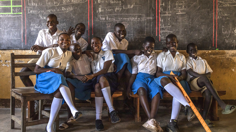 Children in a classroom in South Sudan.