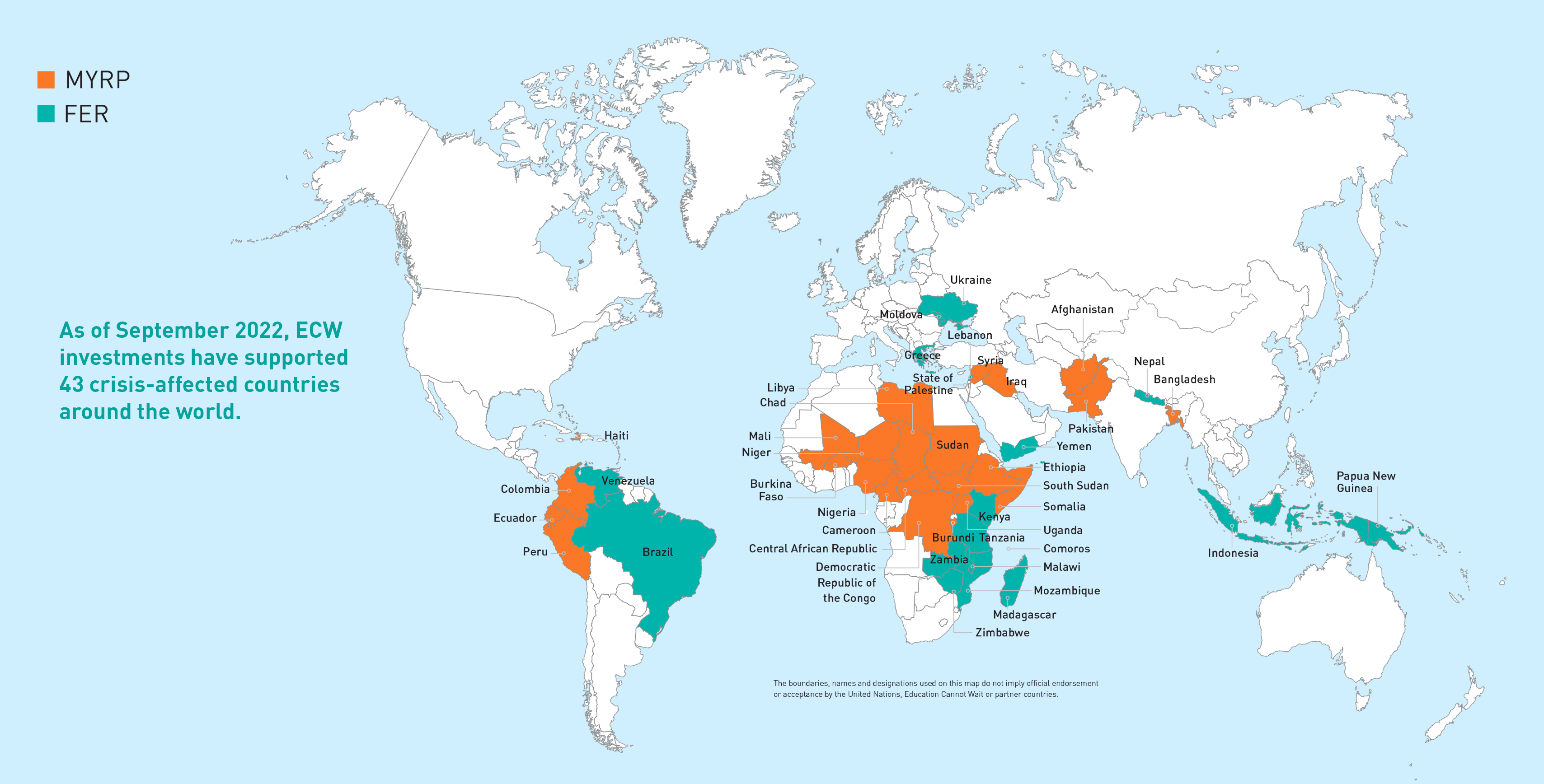 Map of ECW Country Investments