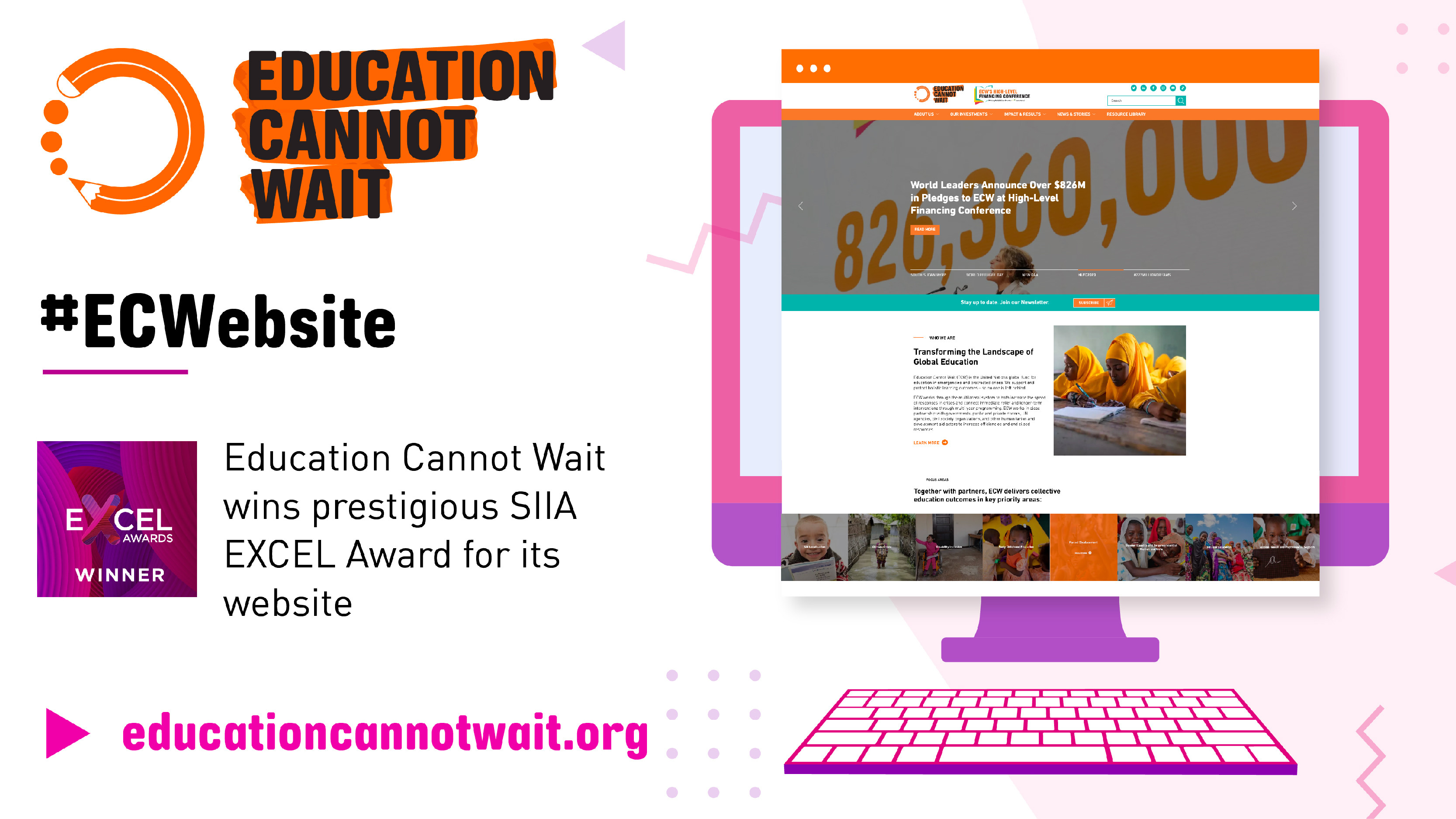 Graphic announcing award to ECW website