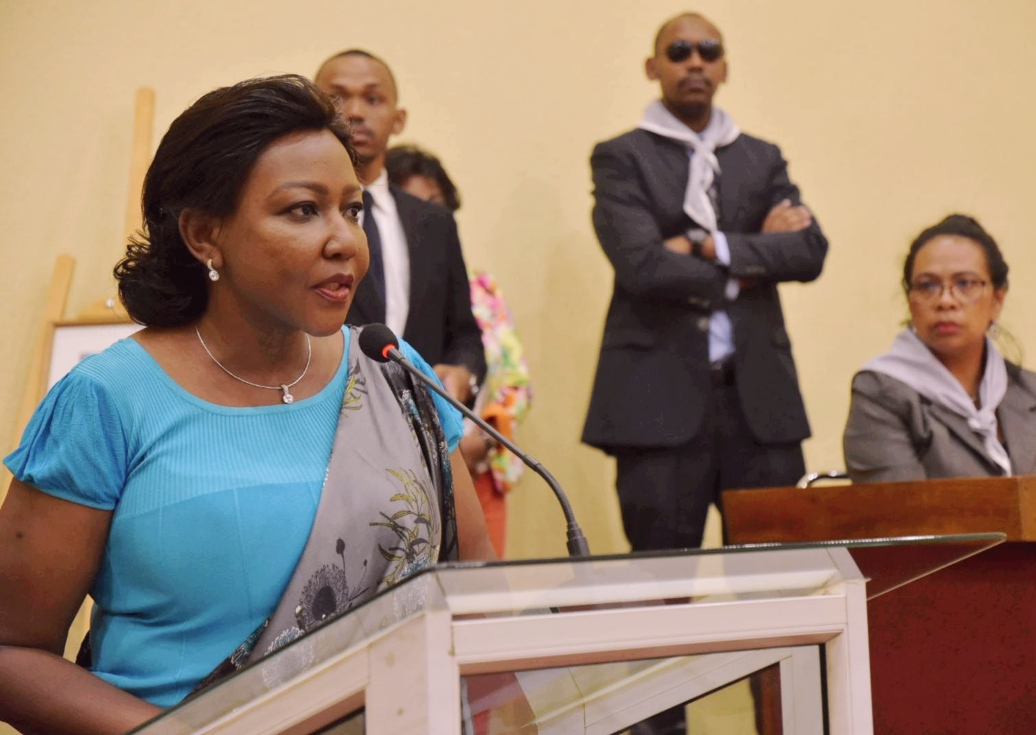 Violeta Kenyana Kakyomya speaks.