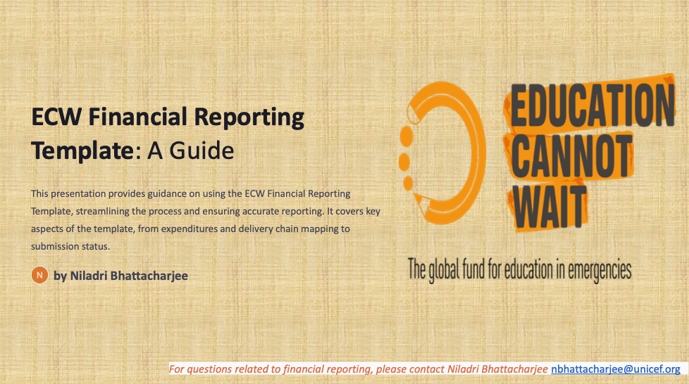 Cover ECW Financial Reporting