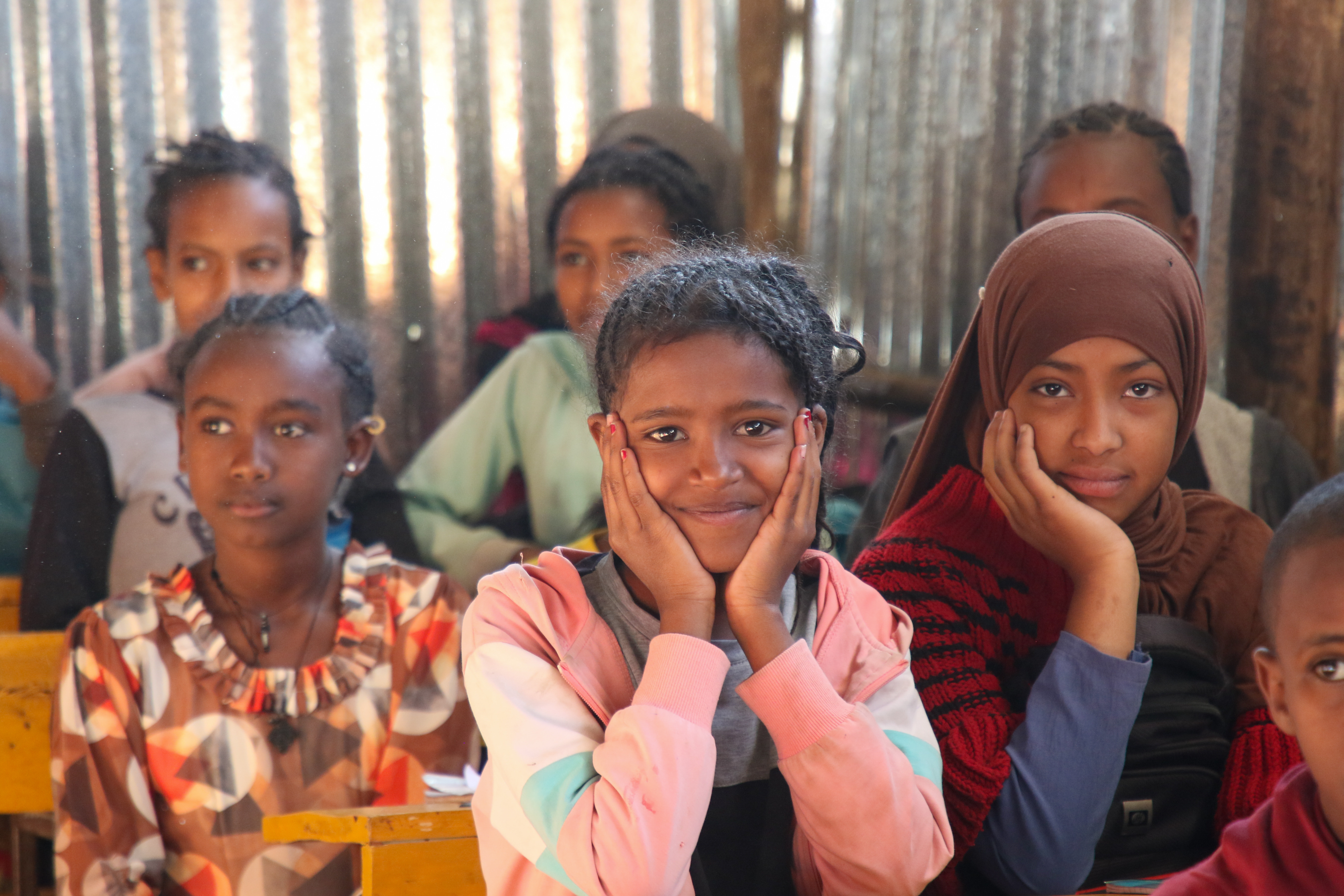 schoolgirls in a classroom in Ethiopia