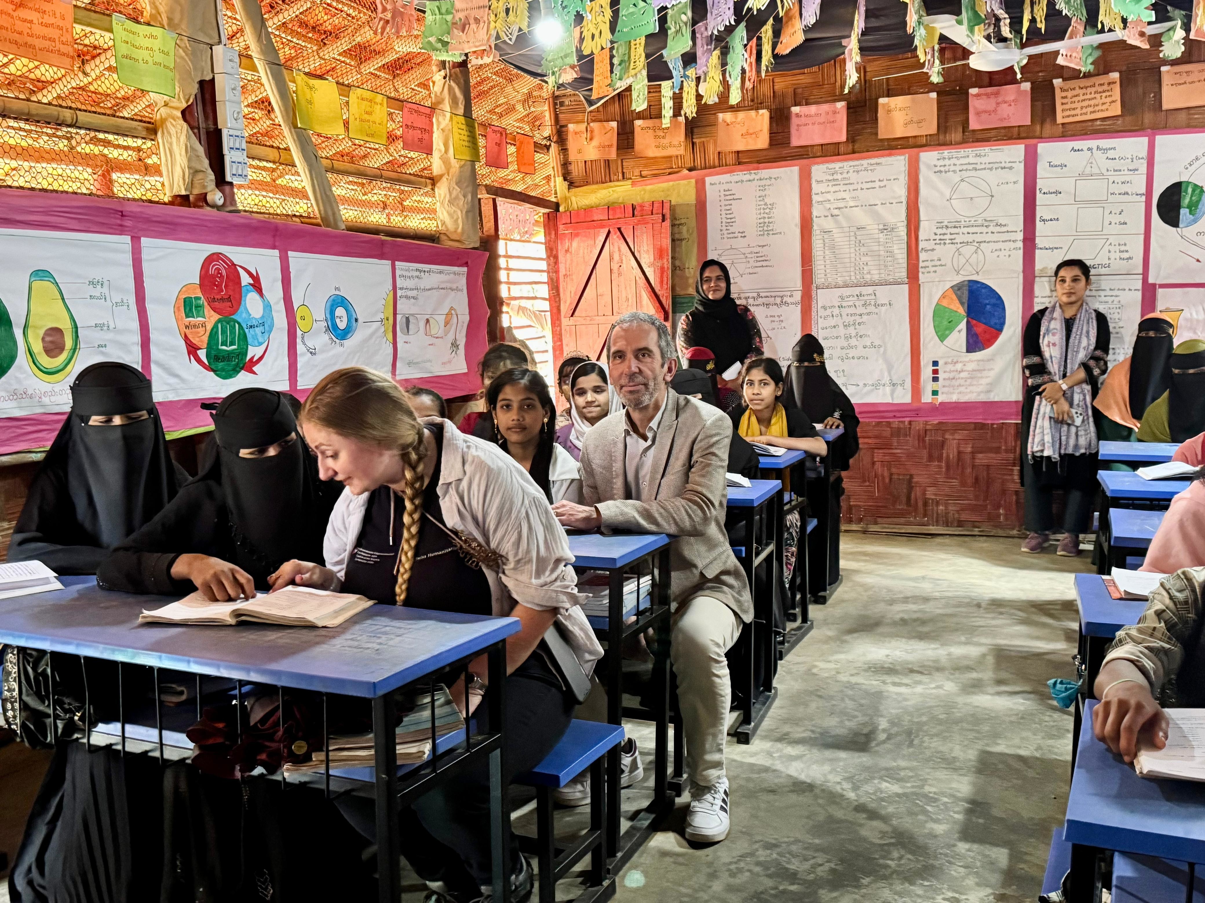 Dominik Stillhart inside a classroom in Cox’s Bazar