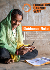 Cover of a Guidance Note shows girls sitting on the ground reading a book.