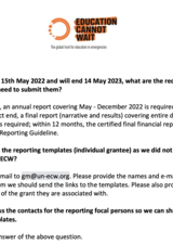 ECW Webinar Compiled Q&amp;A