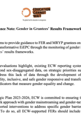 Guidance Note - Gender in Grantees Results Framework