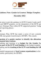 Guidance Note: Gender in Grantees’ Budget Template