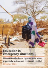 Cover of EiE Policy Brief from Spanish CSOs